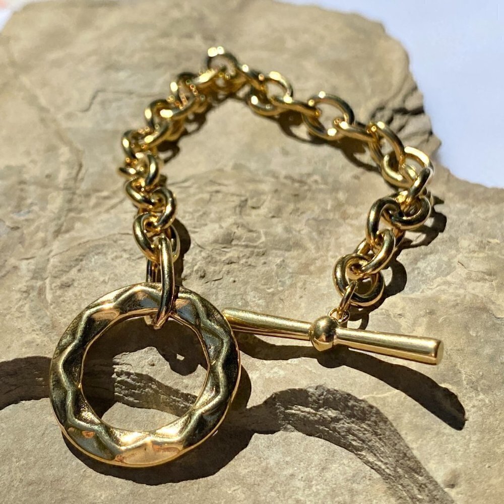 💙 Gold Plated Stainless Steel Cable Chain Bracelet